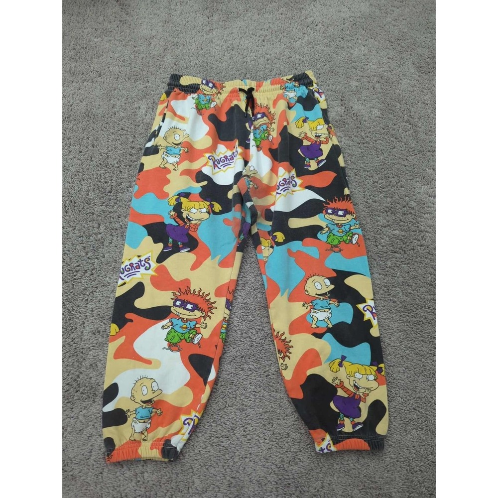 Nickelodeon Rugrats Kids Unisex Camo Jogger Sweatpants Size L Cartoon Print